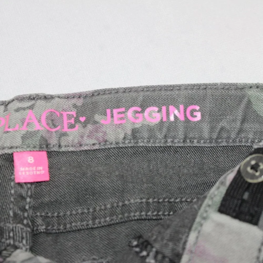 The Children's Place Gray Floral Jeggings